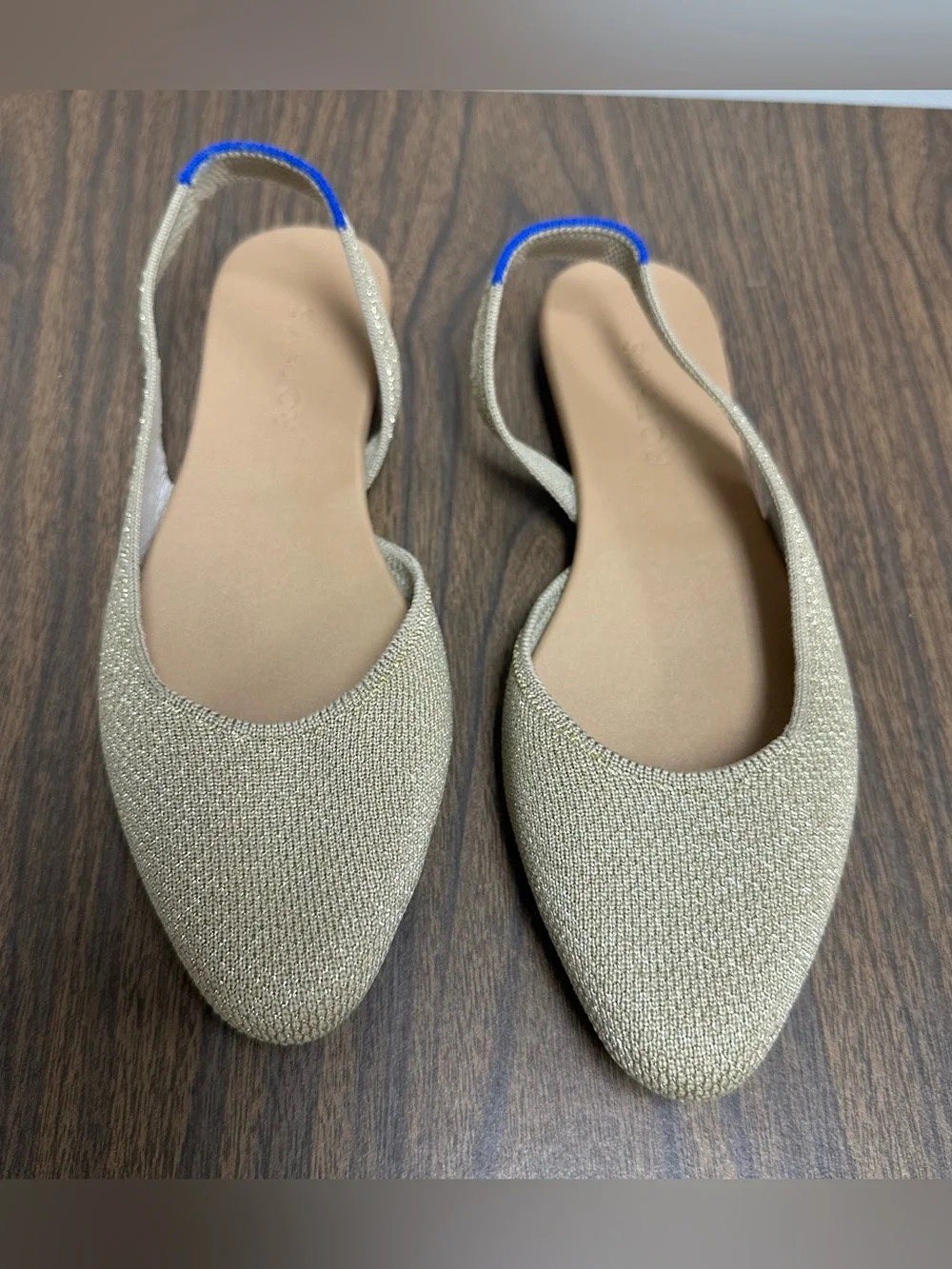 ROTHY'S The Almond Slingback Metallic Prosecco Beige Flats Women's Size 6.5 - Picture 15 of 15